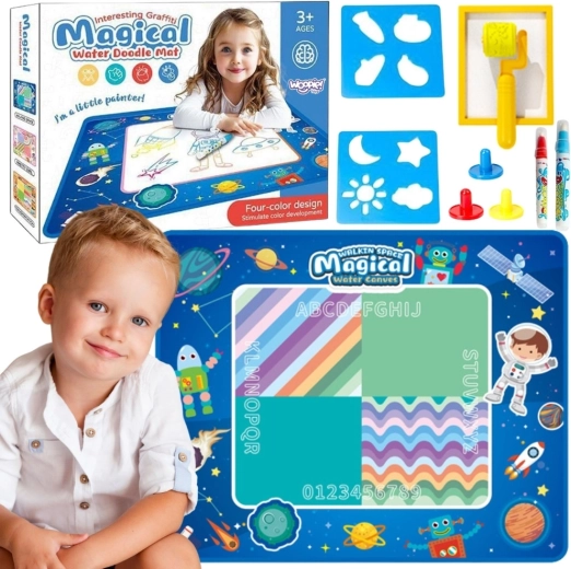 Woopie Wasser-Malmatte XXL Weltraum blau 100 × 80 cm