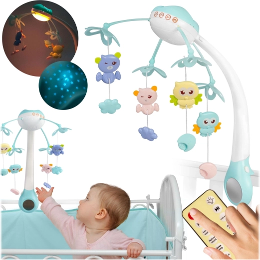 Babybett-Mobile mit Projektor, blau