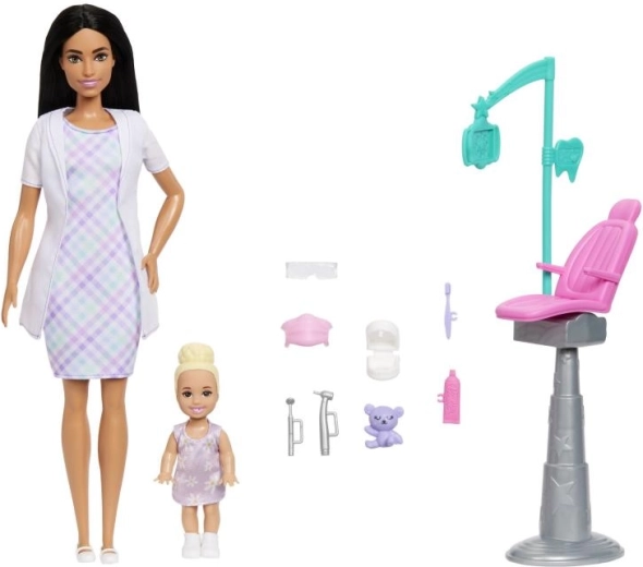 Barbie Spielset Zahnärztin – brünett Puppe