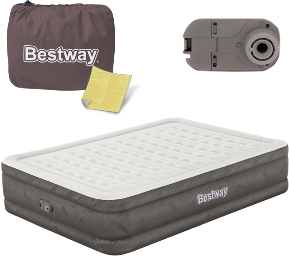 Aufblasbare Matratze mit integrierter Elektropumpe 203 × 152 × 46 cm BESTWAY
