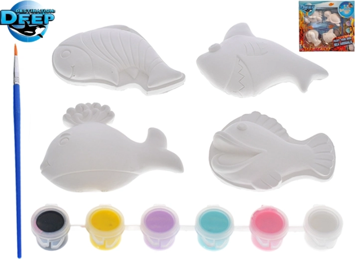 Destination Deep Meerestiere – kreatives Set mit Farben und Pinsel