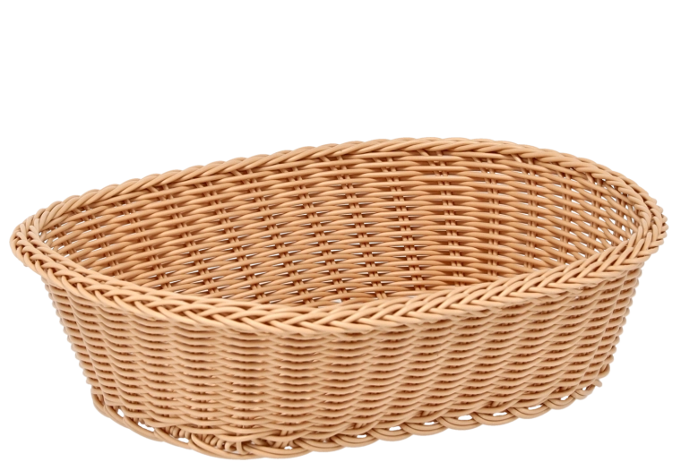 Ovaler Brotkorb aus Kunststoff-Rattan 32 × 24 × 8,5 cm
