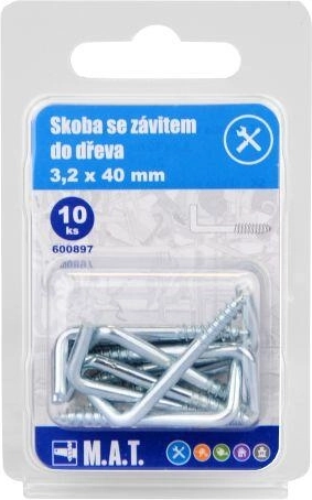 Holzschraubhaken 40 × 3,2 mm, verzinkt (10 Stk.)