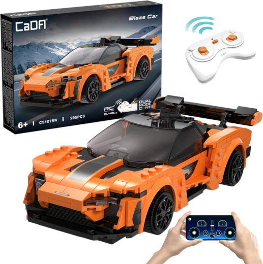 Bausteinset CaDA RC Sportwagen BLAZE CAR, orange, Dual Mode, 295 Teile