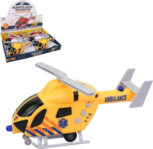 Rettungshubschrauber mit Batteriebetrieb, Licht und Sound – 1 Stück