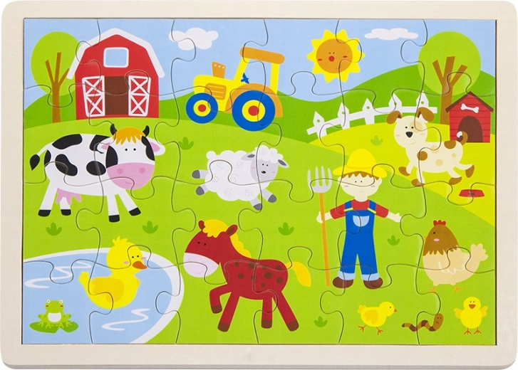 Holzpuzzle Bauernhof 24 Teile BABU