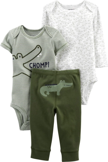 Carter’s 3-teiliges Baby-Set Green Croc – 2× Body und Hose