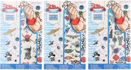 Temporäre Tattoos für Jungen, Set mit 36 Stück