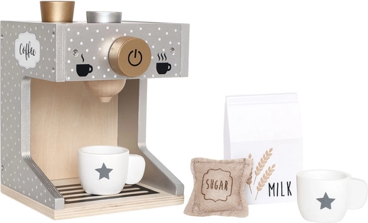 Jabadabado Holz-Kaffeemaschine silberfarben