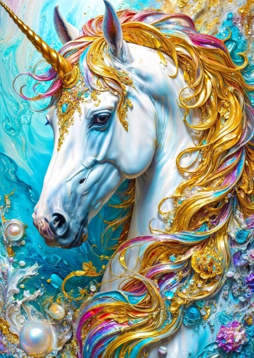 Puzzle Goldener Einhorn 1000 Teile
