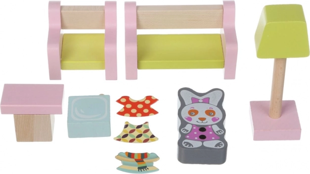 Wohnzimmer - Holzmöbel für Puppen Cubika