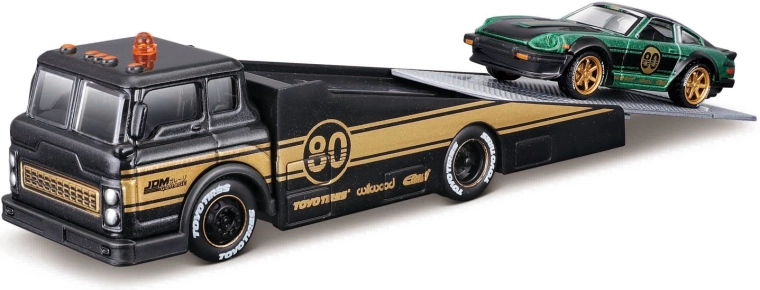 Maisto Design Elite Transport Ramp Truck und 1980 Datsun 280ZX 1:64