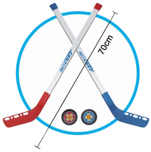 Set aus Kinder-Eishockeyschlägern mit Puck – 4 Stück