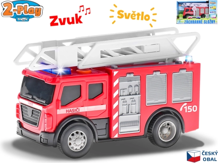 2-Play Feuerwehr – Einsatzfahrzeug mit Licht und Sound 14 cm