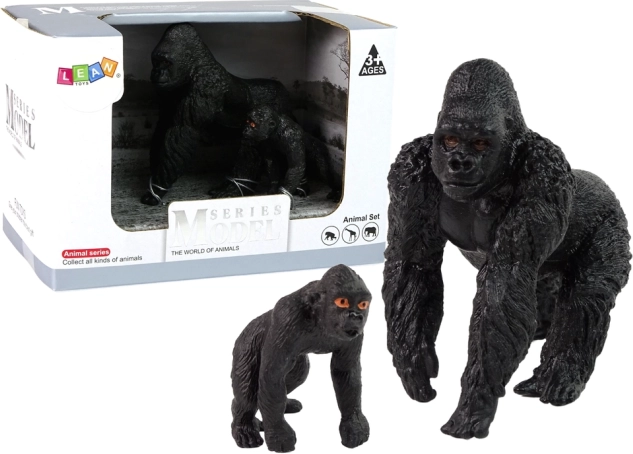 Set mit 2 Gorilla-Figuren – Gorilla mit Jungtier, Serie Tiere der Welt