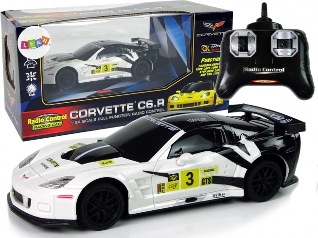 Sport-Rennwagen R/C 1:24 Corvette C6.R weiß mit Lichtern