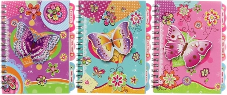 Notizbuch Schmetterling mit Spiralbindung 10 × 14,5 cm
