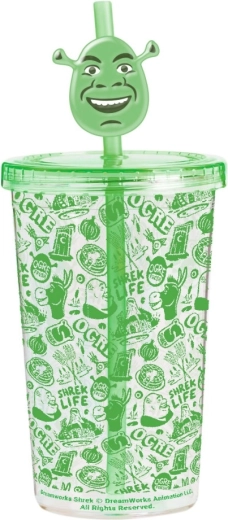 Shrek-Becher mit Strohhalm