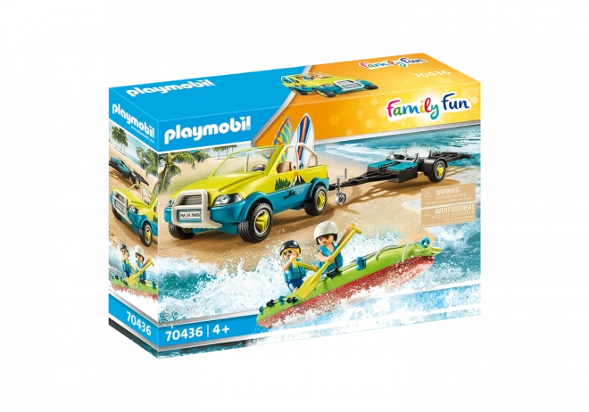 PLAYMOBIL FAMILY FUN Strandauto mit Bootsanhänger