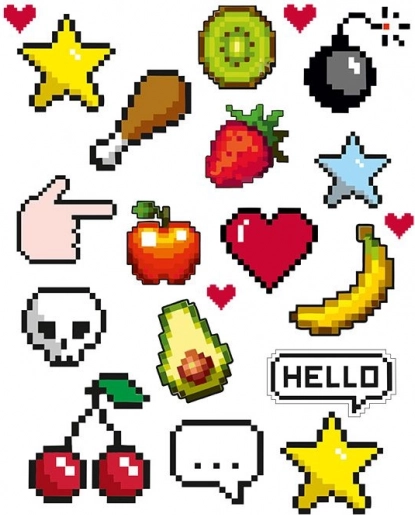 Pixel-Aufkleber großer Bogen