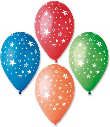 Gemar aufblasbarer Pastellballon mit Sternaufdruck 30 cm - 1 Stück