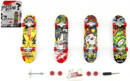 Finger-Skateboard aus Kunststoff 10 cm mit Zubehör