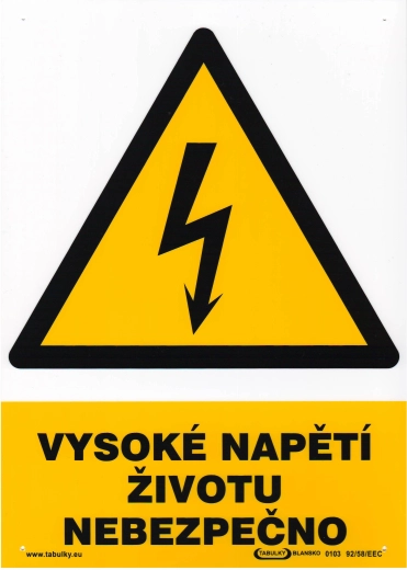 Sicherheitsschild Hohe Spannung – Lebensgefahr A4 Kunststoff