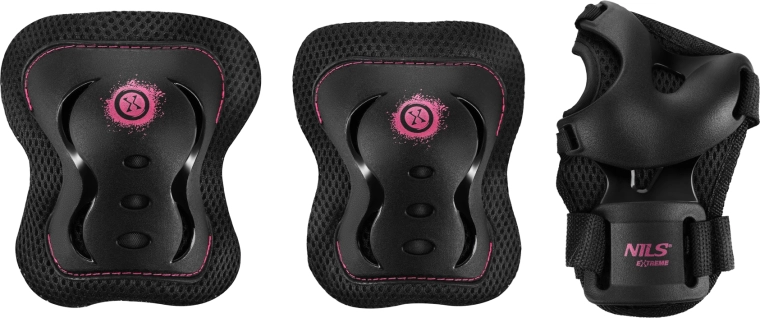Schutz-Set für Inlineskates und Roller NILS Extreme H320 Fly, Rosa – XL