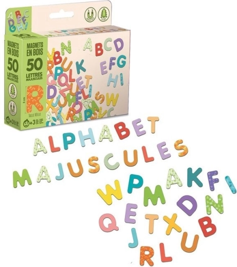 Jeujura magnetische Holzbuchstaben (groß) 50 Stück