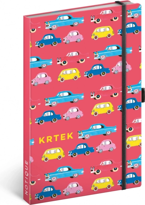 Liniertes Notizbuch mit festem Einband 13 × 21 cm mit Gummiband und Stiftschlaufe