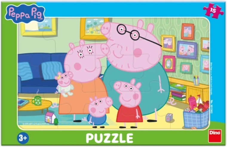 Puzzle Peppa Wutz im Wohnzimmer, 15 Teile
