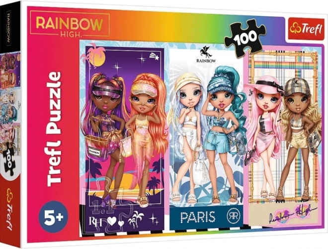 Puzzle 100 Teile Rainbow High – Regenbogen-Puppen