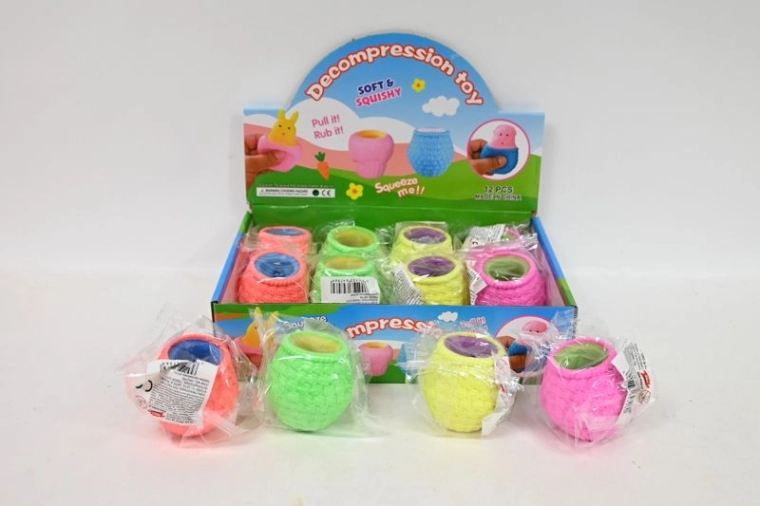 Anti-Stress-Quetschspielzeug (Squeeze) im Verkaufsdisplay (12 Stk.)