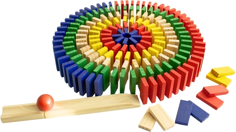 Buntes Holzdomino mit 400 Steinen 2Kids Toys