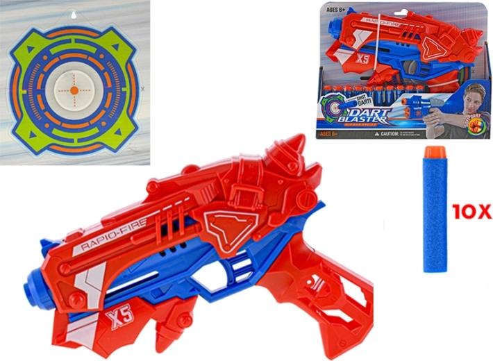 Schaumstoffpistole mit Zielscheibe 23 cm