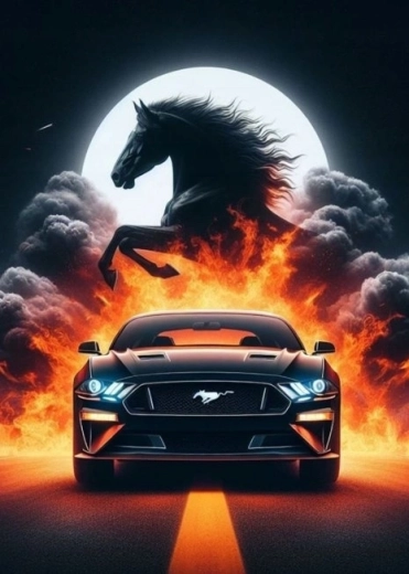 Norimpex Diamantmalerei Sportwagen Mustang 30 × 40 cm