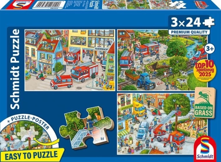 Puzzle Feuerwehr 3×24 Teile