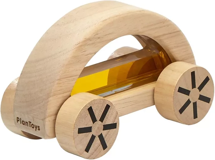 PlanToys Holzauto mit Wasser Gelb - 1 Stück
