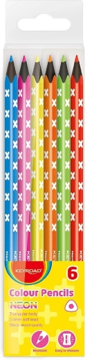 Buntstifte Keyroad Neon dreikantig 6 Stk.