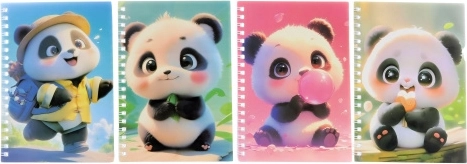 Panda-Notizbuch mit Kugelschreiber