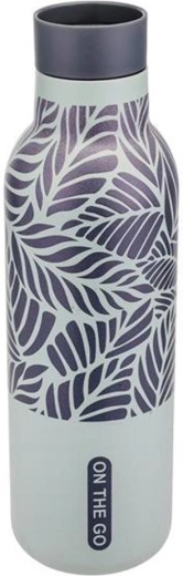Thermoflasche Kitchisimo 450 ml grau mit Blattmotiv