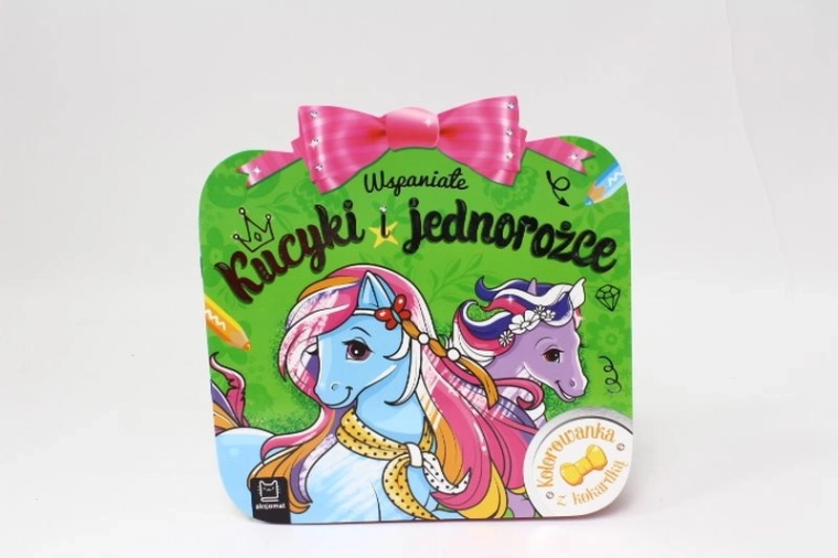 Ausmalbilder mit Schleife: tolle Ponys und Einhörner