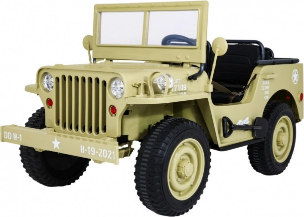 Retro-Militärfahrzeug für Kinder mit 4x4-Antrieb, Platz für 3 und EVA-Reifen