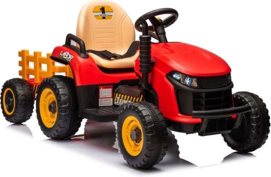 Elektrischer Kindertraktor mit Anhänger – rot