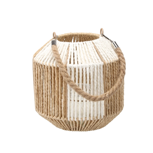 Laterne mit Glaseinsatz 20 cm – Schachbrettmuster