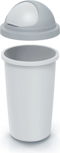 Kunststoff-Mülleimer mit Klappdeckel 30 l, grau