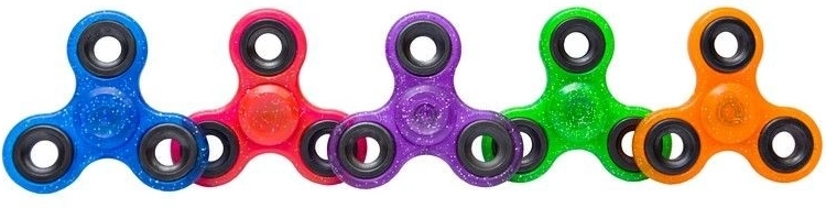 Glitzer-Fidget-Spinner 7,5 cm – verschiedene Farben - 1 Stück