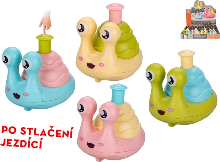 Schnecke zum Fahren nach Drücken 7 cm – lustiges Spielzeug für Kinder ab 3 Jahren