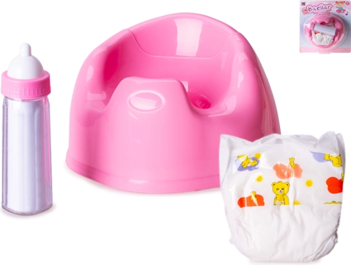 Töpfchen mit Zubehör für Puppen in Rosa