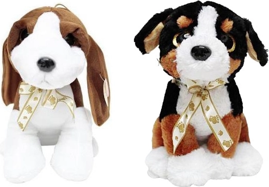 Plüschhund mit Schleife – mittelgroß